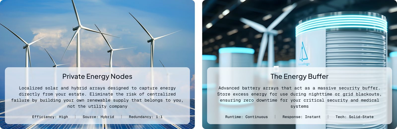 Private Energy Nodes and The Energy Buffer