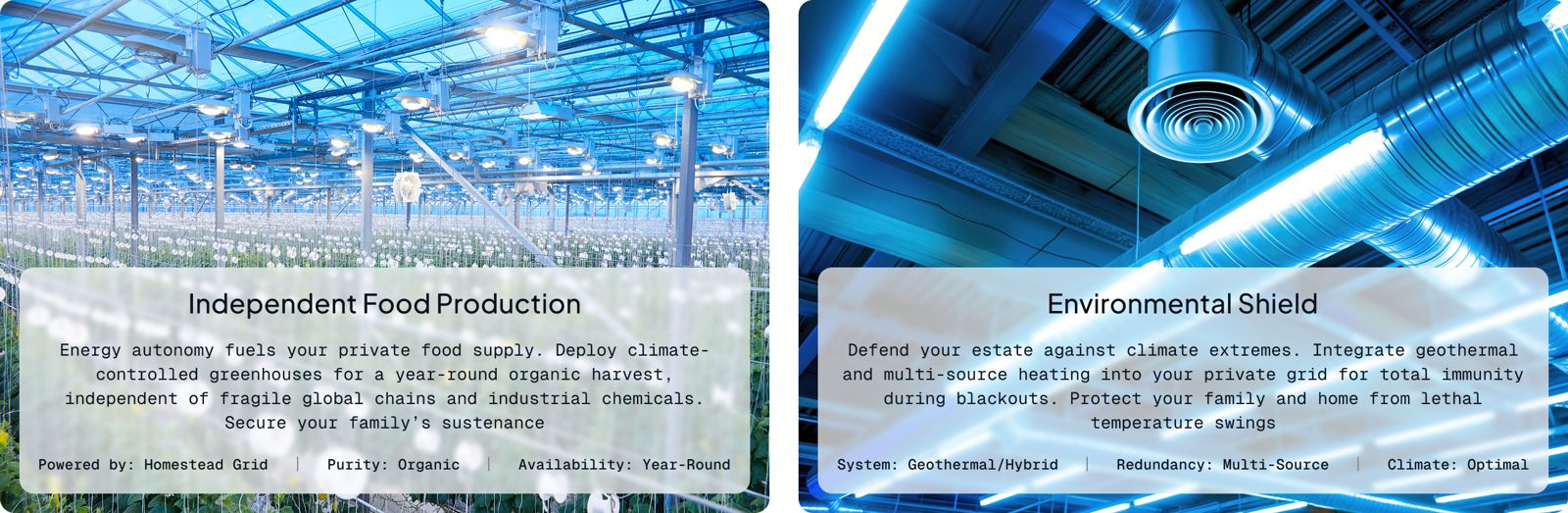 Independent Food Production and Environmental Shield
